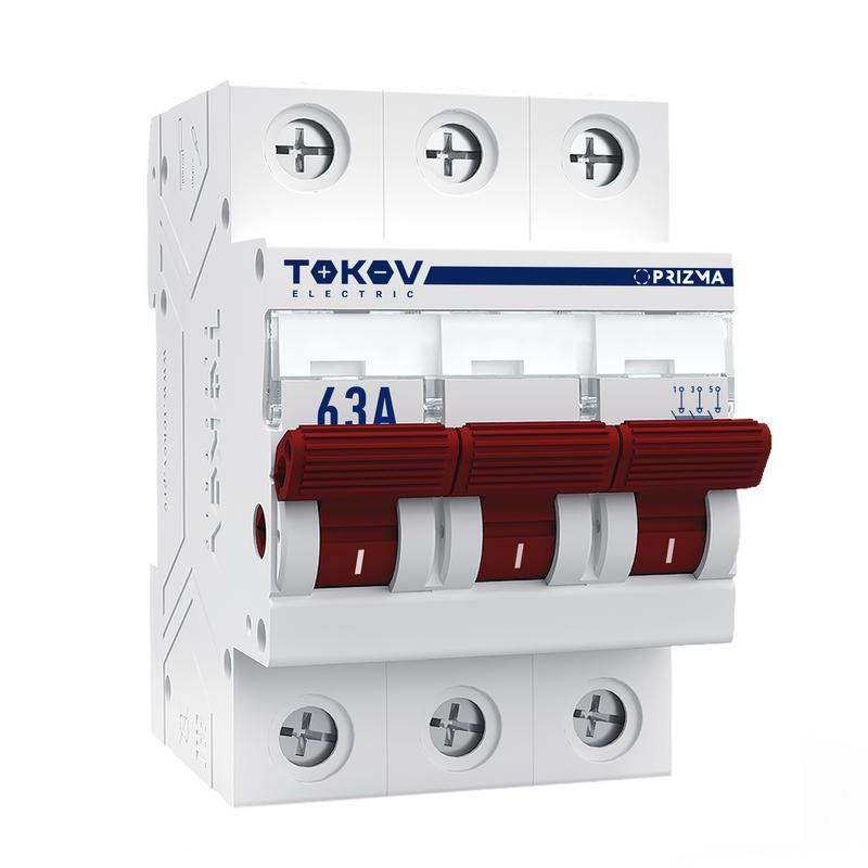 Выключатель нагрузки модульный 3п 63А PRIZMA TOKOV Electric TKE-PZ60-MDSI-3-63