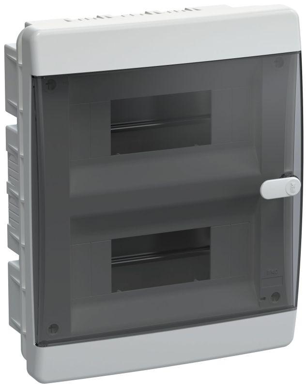 Корпус ЩРВ-П-18 UNION Compact IP41 черн. прозр. дверь пластик. IEK UIC-KP12-V-18-41-K01