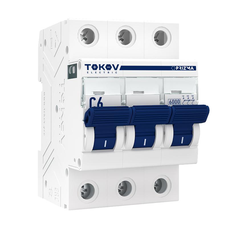 Выключатель автоматический модульный 3п C 6А 6кА PRIZMA TOKOV Electric TKE-PZ60-MCBI-3-6-C