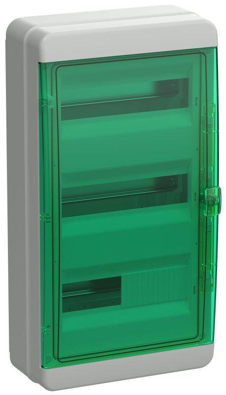 Корпус КМПн-36 TEKFOR IP65 зел. прозр. дверь пластик. IEK TF5-KP72-N-36-65-K03-K06