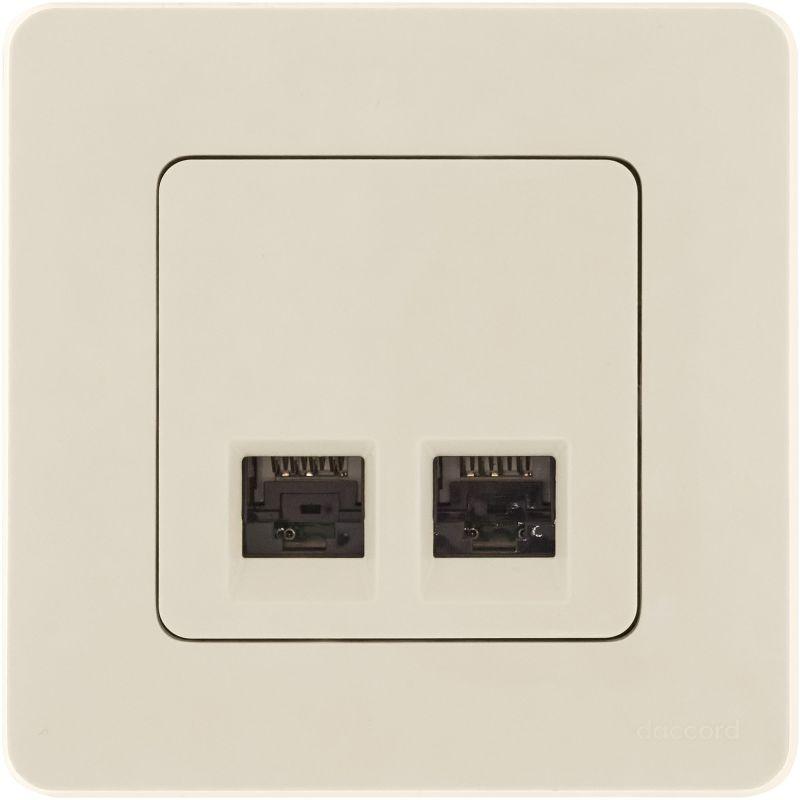 Розетка компьютерная 2-м Inspiria RJ45 кат.5E UTP сл. кость Leg 673836
