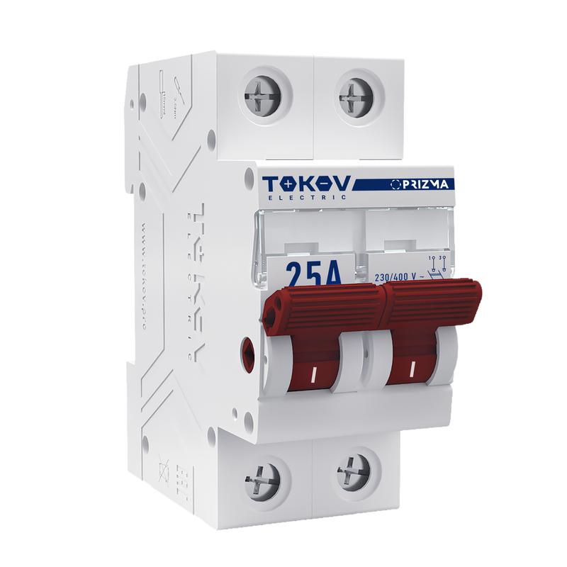 Выключатель нагрузки модульный 2п 25А PRIZMA TOKOV Electric TKE-PZ60-MDSI-2-25